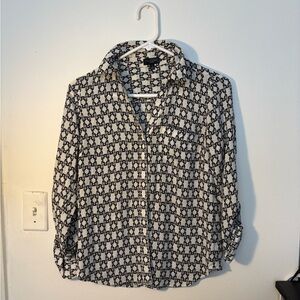 The Limited Black and Cream Geometric Blouse